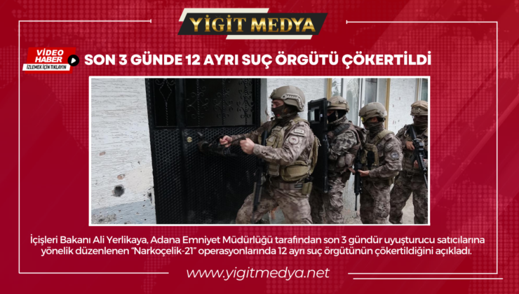 SON 3 GÜNDE 12 AYRI SUÇ ÖRGÜTÜ ÇÖKERTİLDİ