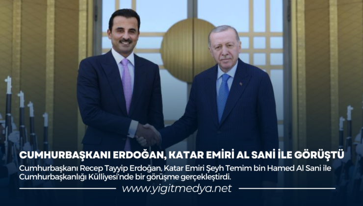CUMHURBAŞKANI ERDOĞAN, KATAR EMİRİ AL SANİ İLE GÖRÜŞTÜ