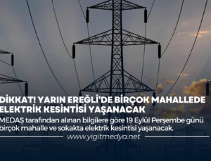 DİKKAT! YARIN EREĞLİ’DE BİRÇOK MAHALLEDE ELEKTRİK KESİNTİSİ YAŞANACAK