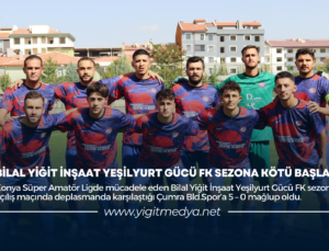 BİLAL YİĞİT İNŞAAT YEŞİLYURT GÜCÜ FK SEZONA KÖTÜ BAŞLADI