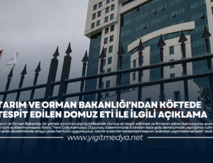 TARIM VE ORMAN BAKANLIĞI’NDAN KÖFTEDE TESPİT EDİLEN DOMUZ ETİ İLE İLGİLİ AÇIKLAMA