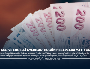 YAŞLI VE ENGELLİ AYLIKLARI BUGÜN HESAPLARA YATIYOR