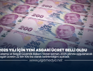 2025 YILI İÇİN YENİ ASGARİ ÜCRET BELLİ OLDU