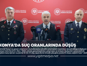 KONYA’DA SUÇ ORANLARINDA DÜŞÜŞ