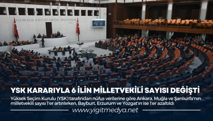 YSK KARARIYLA 6 İLİN MİLLETVEKİLİ SAYISI DEĞİŞTİ