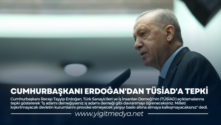 CUMHURBAŞKANI ERDOĞAN’DAN TÜSİAD’A TEPKİ