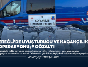 EREĞLİ’DE UYUŞTURUCU VE KAÇAKÇILIK OPERASYONU; 9 GÖZALTI