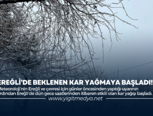 EREĞLİ’DE BEKLENEN KAR YAĞMAYA BAŞLADI!