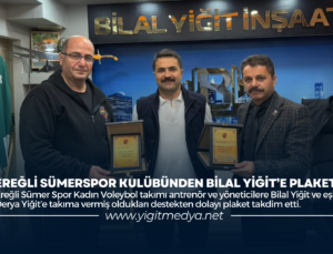 EREĞLİ SÜMERSPOR KULÜBÜNDEN BİLAL YİĞİT’E PLAKET