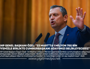 “23 MART’TA 1 MİLYON 750 BİN ÜYEMİZLE BİRLİKTE CUMHURBAŞKANI ADAYIMIZI BELİRLEYECEĞİZ”