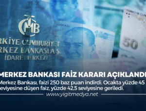 MERKEZ BANKASI FAİZ KARARI AÇIKLANDI