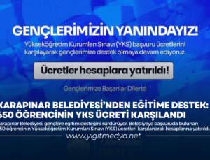 KARAPINAR BELEDİYESİ’NDEN EĞİTİME DESTEK: 650 ÖĞRENCİNİN YKS ÜCRETİ KARŞILANDI
