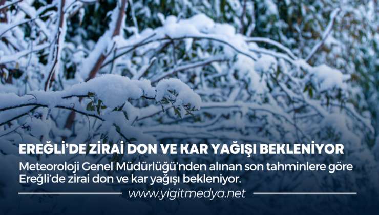 EREĞLİ’DE ZİRAİ DON VE KAR YAĞIŞI BEKLENİYOR