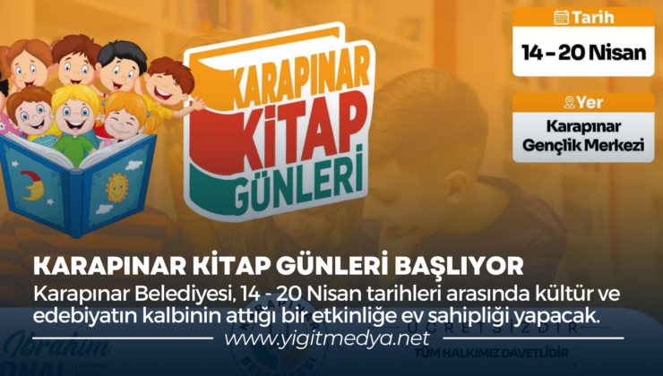 KARAPINAR KİTAP GÜNLERİ BAŞLIYOR