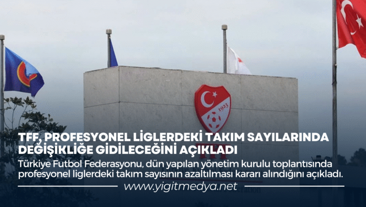 TFF, PROFESYONEL LİGLERDEKİ TAKIM SAYILARINDA DEĞİŞİKLİĞE GİDİLECEĞİNİ AÇIKLADI
