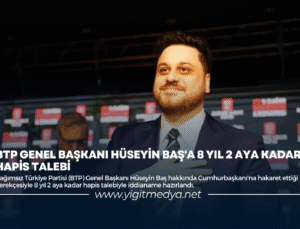 BTP GENEL BAŞKANI HÜSEYİN BAŞ’A 8 YIL 2 AYA KADAR HAPİS TALEBİ