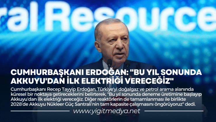 CUMHURBAŞKANI ERDOĞAN: “BU YIL SONUNDA AKKUYU’DAN İLK ELEKTRİĞİ VERECEĞİZ”