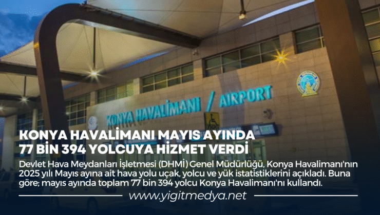 KONYA HAVALİMANI MAYIS AYINDA 77 BİN 394 YOLCUYA HİZMET VERDİ