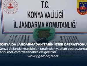 KONYA’DA JANDARMADAN TARİHİ ESER OPERASYONU