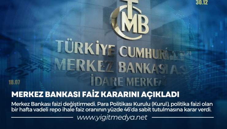 MERKEZ BANKASI FAİZ KARARINI AÇIKLADI