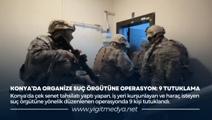 KONYA’DA ORGANİZE SUÇ ÖRGÜTÜNE OPERASYON: 9 TUTUKLAMA