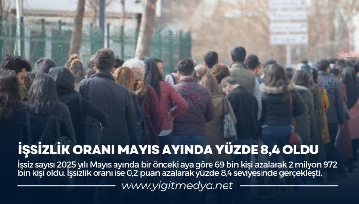 İŞSİZLİK ORANI MAYIS AYINDA YÜZDE 8,4 OLDU