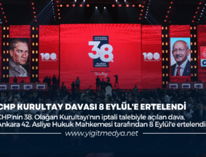 CHP KURULTAY DAVASI 8 EYLÜL’E ERTELENDİ