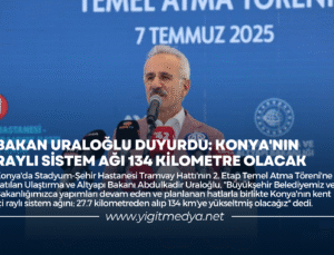 BAKAN URALOĞLU DUYURDU: KONYA’NIN RAYLI SİSTEM AĞI 134 KİLOMETRE OLACAK