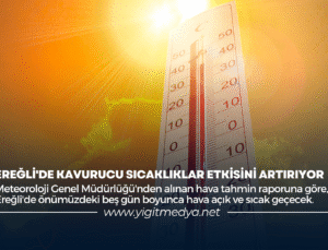 EREĞLİ’DE KAVURUCU SICAKLAR ETKİSİNİ ARTIRIYOR