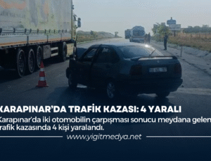 KARAPINAR’DA TRAFİK KAZASI: 4 YARALI