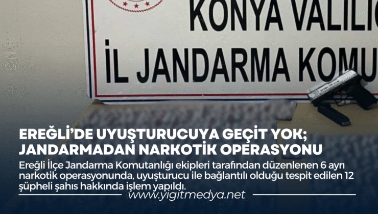 EREĞLİ’DE UYUŞTURUCUYA GEÇİT YOK; JANDARMADAN NARKOTİK OPERASYONU