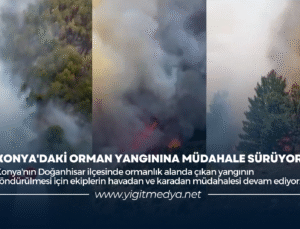 KONYA’DAKİ ORMAN YANGININA MÜDAHALE SÜRÜYOR