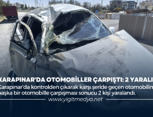 KARAPINAR’DA OTOMOBİLLER ÇARPIŞTI: 2 YARALI