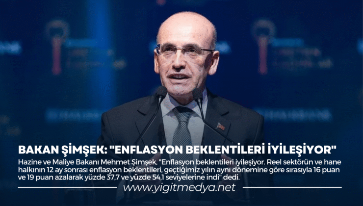 BAKAN ŞİMŞEK: “ENFLASYON BEKLENTİLERİ İYİLEŞİYOR”