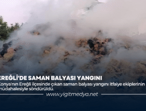 EREĞLİ’DE SAMAN BALYASI YANGINI