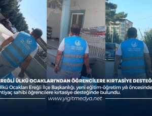 EREĞLİ ÜLKÜ OCAKLARI’NDAN ÖĞRENCİLERE KIRTASİYE DESTEĞİ