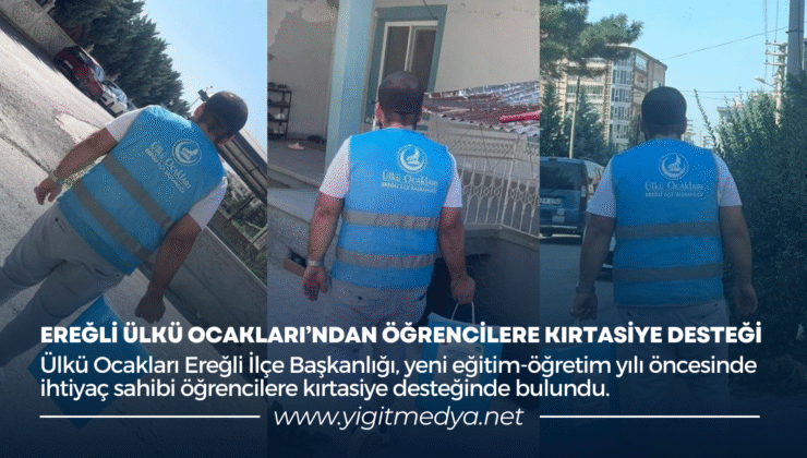EREĞLİ ÜLKÜ OCAKLARI’NDAN ÖĞRENCİLERE KIRTASİYE DESTEĞİ