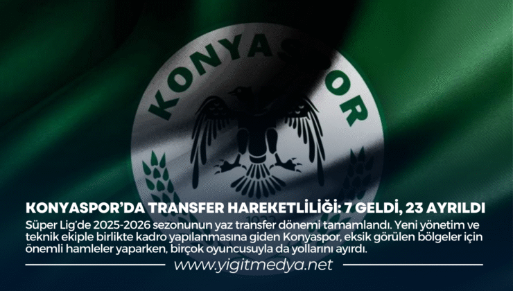 KONYASPOR’DA TRANSFER HAREKETLİLİĞİ: 7 GELDİ, 23 AYRILDI