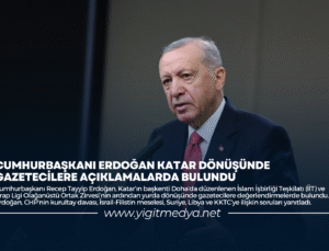 CUMHURBAŞKANI ERDOĞAN KATAR DÖNÜŞÜNDE GAZETECİLERE AÇIKLAMALARDA BULUNDU
