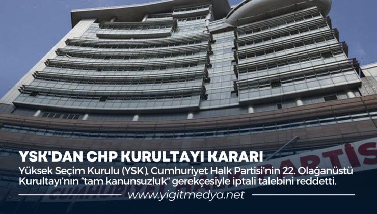 YSK’DAN CHP KURULTAYI KARARI