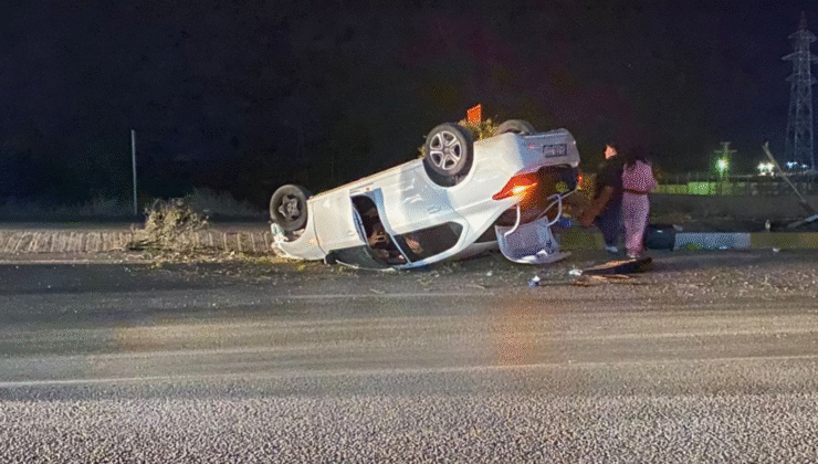 EREĞLİ’DE OTOMOBİL TAKLA ATTI: 3 YARALI