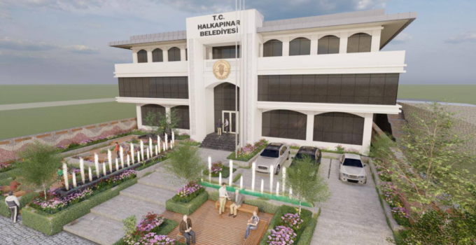 HALKAPINAR’DA YENİ BELEDİYE BİNASININ TEMELİ ATILDI