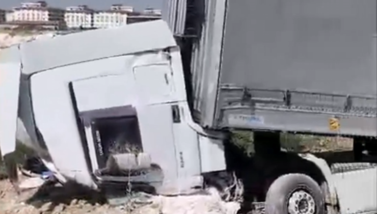 EREĞLİ’DE TIR ŞARAMPOLE YUVARLANDI: 2 YARALI